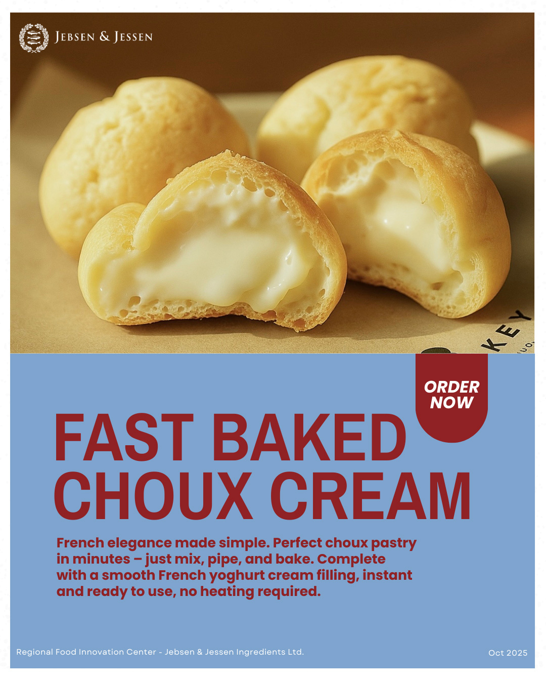 Regional-lab_Fast-baked-choux-cream bread concept a loaf of bread, a few slices of bread, a knife, a wooden cutting board, and a bowl of butter lying on the white scene.
