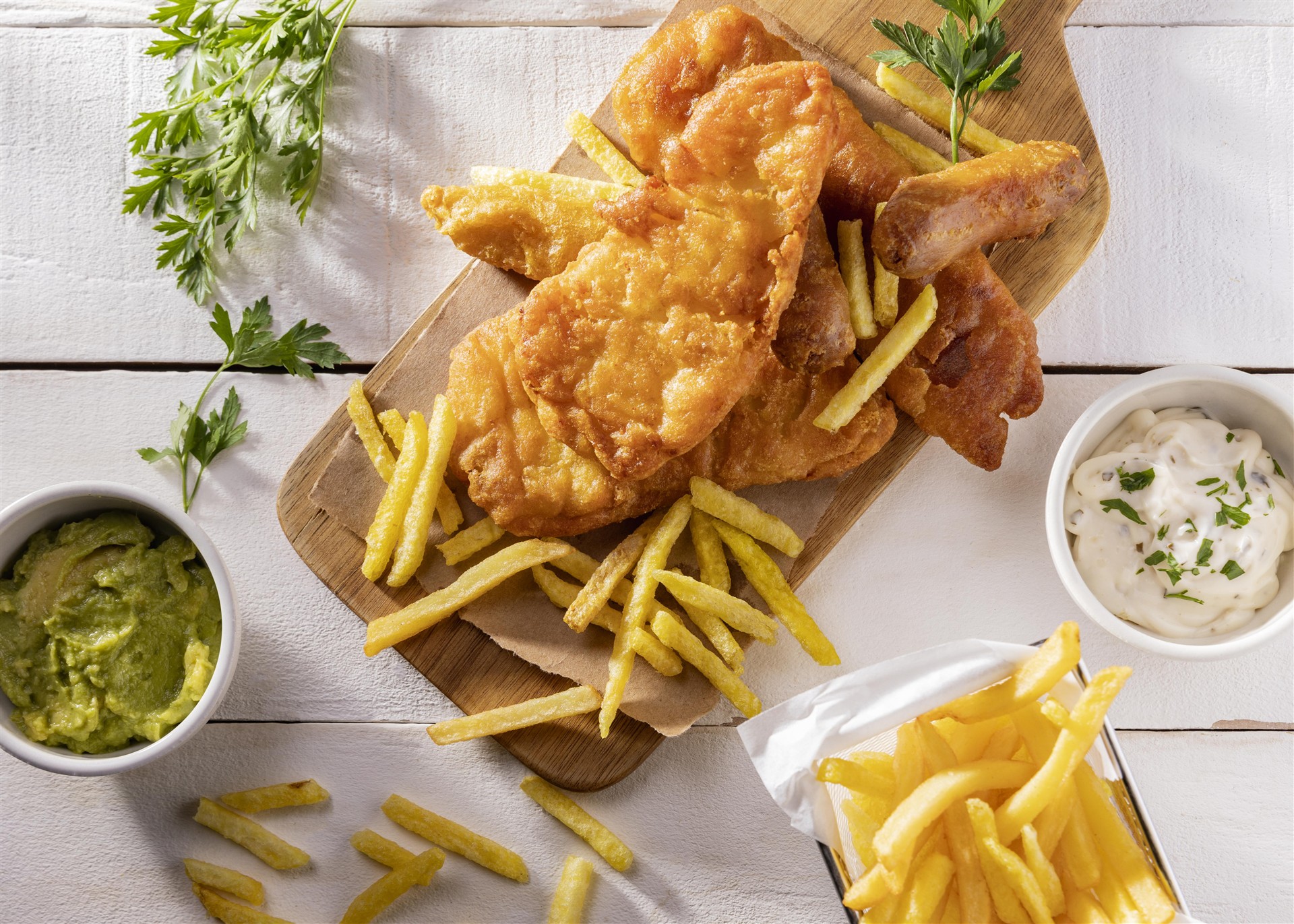 flat-lay-fish-chips-chopping-board-with-sauce-Custom Regional-lab_Malt-chocolate-mochi-tart