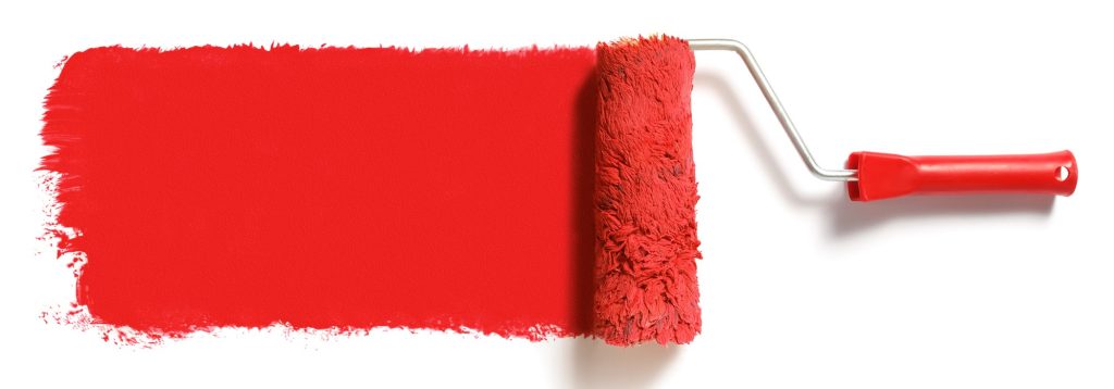 roller-brush-with-red-paint-isolated roller-brush-with-red-paint-isolated